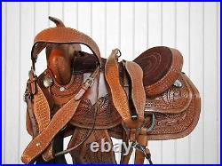 Cowgirl Barrel Racing Pleasure Youth Kids Saddle 12 13 14 Tooled Leather Tack