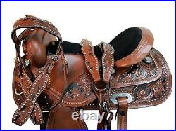 Cowgirl Barrel Racing Saddle 15 16 17 18 Pleasure Horse Floral Tooled Leather