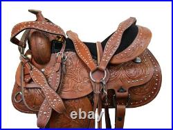 Cowgirl Barrel Saddle Western Horse Pleasure Trail Leather Package 15 16 17 18