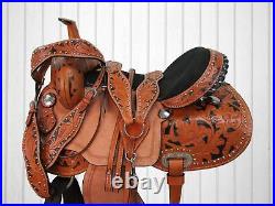 Cowgirl Barrel Saddle Western Horse Pleasure Used Trail Leather Tack 15 16 17