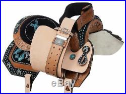 Cowgirl Pistol Barrel Racing Premium Leather Western Horse Saddle Tack 16