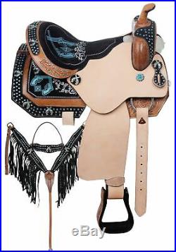 Cowgirl Pistol Barrel Racing Premium Leather Western Horse Saddle Tack 16