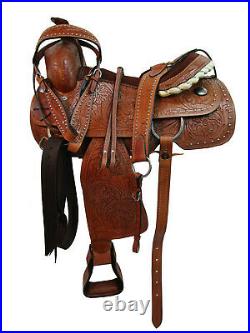 Cowgirl Roping Western Saddle 15 16 17 18 Ranch Horse Pleasure Leather Tack Set