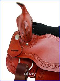 Cowgirl Western Saddle Barrel Racing Snake Tooled Used Leather Tack 15 16 17 18