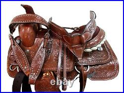Cowgirl Western Saddle Roping Roper Ranch 15 16 17 18 Leather Horse Tack Set
