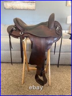 Crates Endurance Saddle 15, Gaited-Extra Wide Bars-Medium Oil