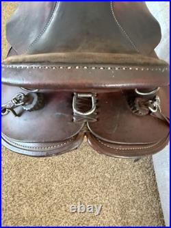 Crates Endurance Saddle 15, Gaited-Extra Wide Bars-Medium Oil