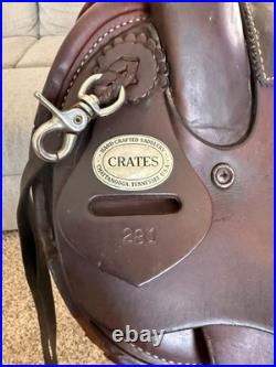 Crates Endurance Saddle 15, Gaited-Extra Wide Bars-Medium Oil