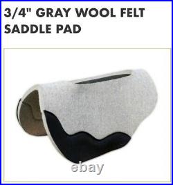 Crest Ridge Saddlery 3/4 Wool Felt Saddle Pad Gray