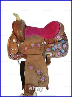 Cross Tooled Western Saddle Barrel Racing Youth Child Kids Youth Tack 10 12 13