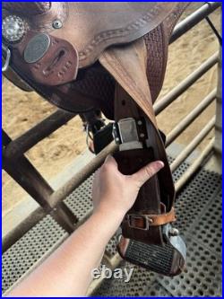 Custom Double C Western Barrel Saddle With Alligator Seat