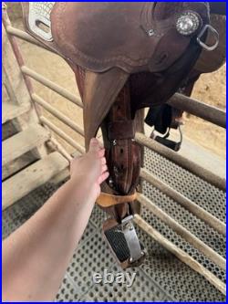 Custom Double C Western Barrel Saddle With Alligator Seat