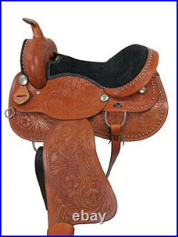 Custom Made Barrel Saddle Western Horse Used Pleasure Leather Tack 15 16 17 18