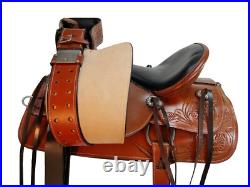 Custom Made Western Saddle Barrel Racing Horse Pleasure Leather 15 16 17 18 Tack