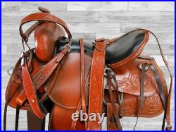 Custom Made Western Saddle Barrel Racing Horse Pleasure Leather 15 16 17 18 Tack