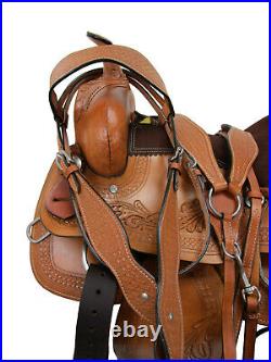Custom Made Western Saddle Used Horse Pleasure Barrel Racing Tack 15 16 17 18