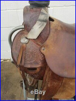 Custom Used Handmade Dale Frederick Wade Saddle! 15.5 inch Ranch Saddle