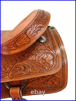 Cutting Saddle Western Horse Roping Ranch Pleasure Tooled Leather 15 16 17 18
