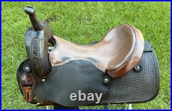 DECOR Western Saddle 16 Seat Leather Horse Cutting Penning CRACKED TREE As Is