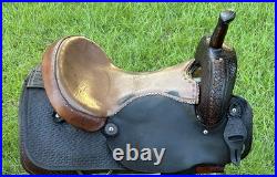 DECOR Western Saddle 16 Seat Leather Horse Cutting Penning CRACKED TREE As Is