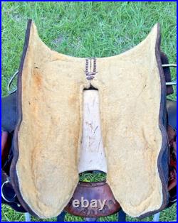 DECOR Western Saddle 16 Seat Leather Horse Cutting Penning CRACKED TREE As Is