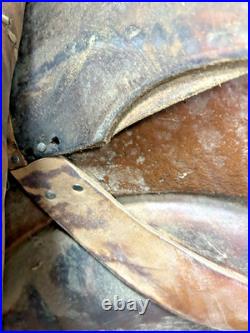 DECOR Western Saddle 16 Seat Leather Horse Cutting Penning CRACKED TREE As Is