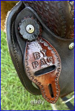 DECOR Western Saddle 16 Seat Leather Horse Cutting Penning CRACKED TREE As Is