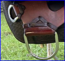 DECOR Western Saddle 16 Seat Leather Horse Cutting Penning CRACKED TREE As Is