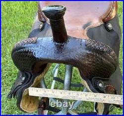 DECOR Western Saddle 16 Seat Leather Horse Cutting Penning CRACKED TREE As Is