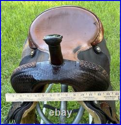 DECOR Western Saddle 16 Seat Leather Horse Cutting Penning CRACKED TREE As Is