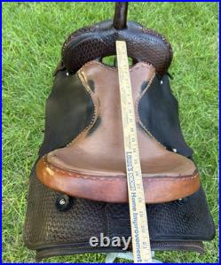 DECOR Western Saddle 16 Seat Leather Horse Cutting Penning CRACKED TREE As Is