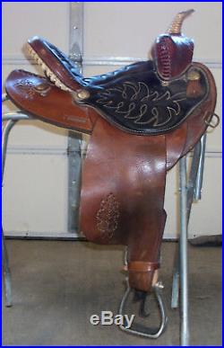 Dakota Barrel Racing Western Horse Saddle Genuine Leather 14 Seat Fqhb Nice