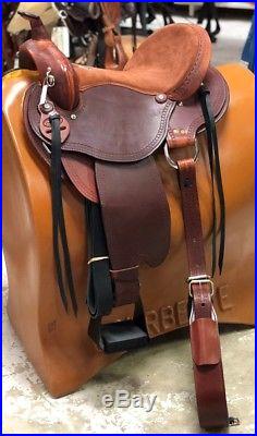 Dakota Flex Tree 16 Trail Saddle Medium Oil Leather Roughout Seat #213 NEW