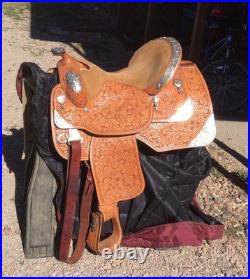 Dale Chavez Western Show Saddle with Matching Bridle, Silver