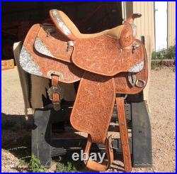 Dale Chavez Western Show Saddle with Matching Bridle, Silver