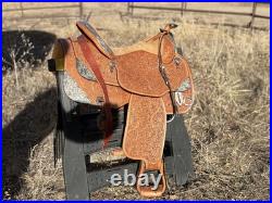 Dale Chavez Western Show Saddle with Matching Bridle, Silver