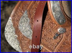 Dale Chavez Western Show Saddle with Matching Bridle, Silver