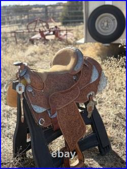 Dale Chavez Western Show Saddle with Matching Bridle, Silver
