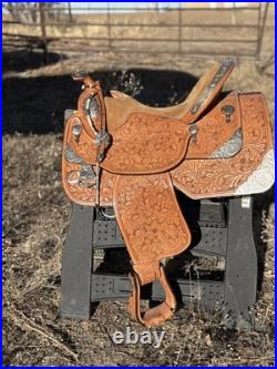 Dale Chavez Western Show Saddle with Matching Bridle, Silver