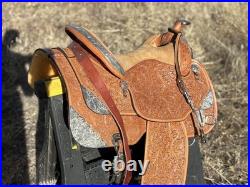 Dale Chavez Western Show Saddle with Matching Bridle, Silver