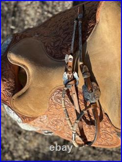 Dale Chavez Western Show Saddle with Matching Bridle, Silver