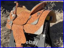 Dale Chavez Western Show Saddle with Matching Bridle, Silver