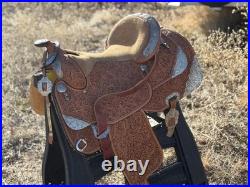 Dale Chavez Western Show Saddle with Matching Bridle, Silver