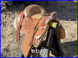 Dale Chavez Western Show Saddle with Matching Bridle, Silver