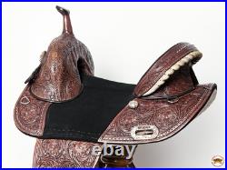 Dark Brown 14 In HILASON Western Horse Treeless Trail Barrel American Leather