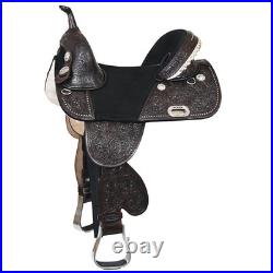 Dark Brown 15 In HILASON Western Treeless Trail Barrel Racing American Leather