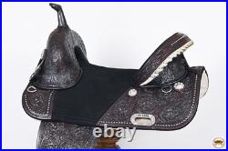 Dark Brown 15 In HILASON Western Treeless Trail Barrel Racing American Leather