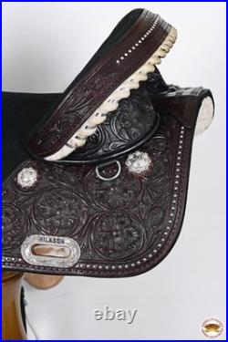 Dark Brown 15 In HILASON Western Treeless Trail Barrel Racing American Leather