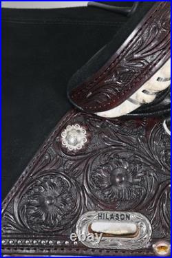 Dark Brown 15 In HILASON Western Treeless Trail Barrel Racing American Leather