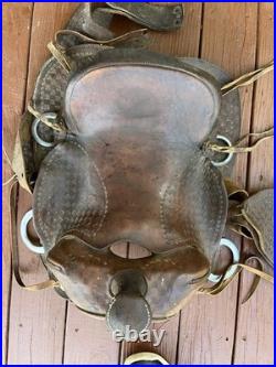 Dark Brown 17 Western Trap Saddle Ranch Trail Riding Leather Horse